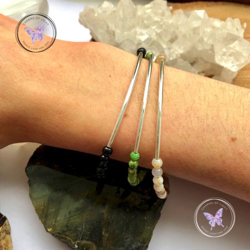 Australian Agate Beaded Tube Bracelet